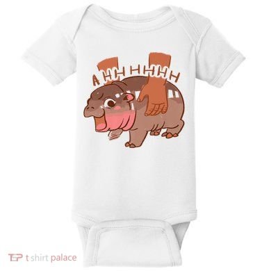 Moo Deng A Hh Hhhh Hippo Funny Baby Bodysuit