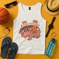 Moo Deng A Hh Hhhh Hippo Funny Tank Top thumb 4