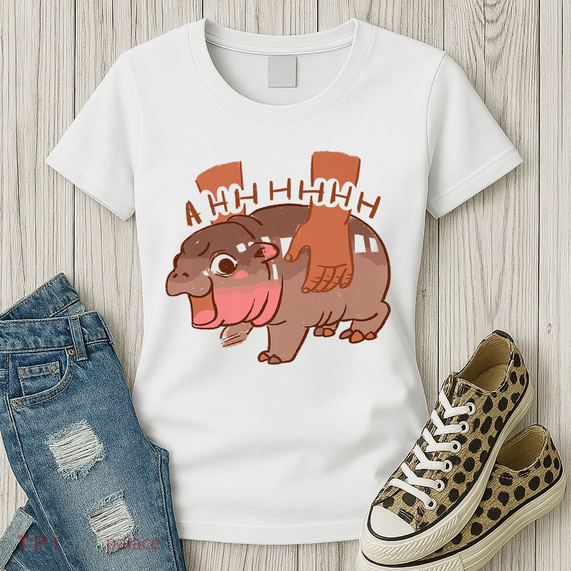 Moo Deng A Hh Hhhh Hippo Funny Women's T-Shirt