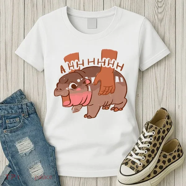 Moo Deng A Hh Hhhh Hippo Funny Women's T-Shirt