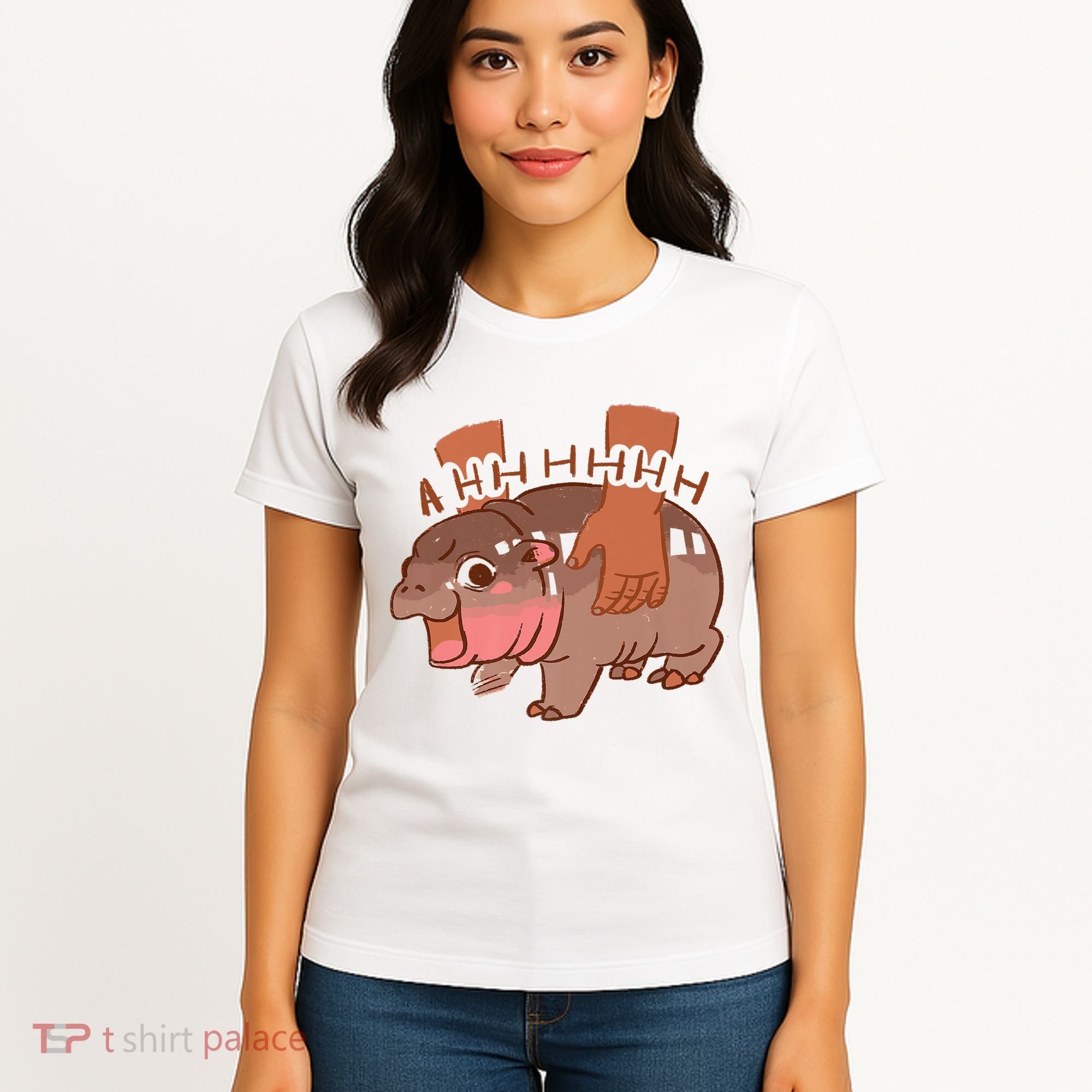 Moo Deng A Hh Hhhh Hippo Funny Women's T-Shirt