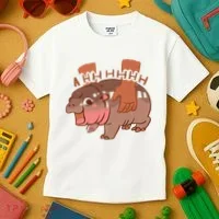 Moo Deng A Hh Hhhh Hippo Funny Kids T-Shirt thumb 3