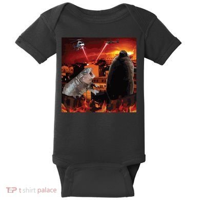 Moo Deng And Pesto Battle Baby Bodysuit