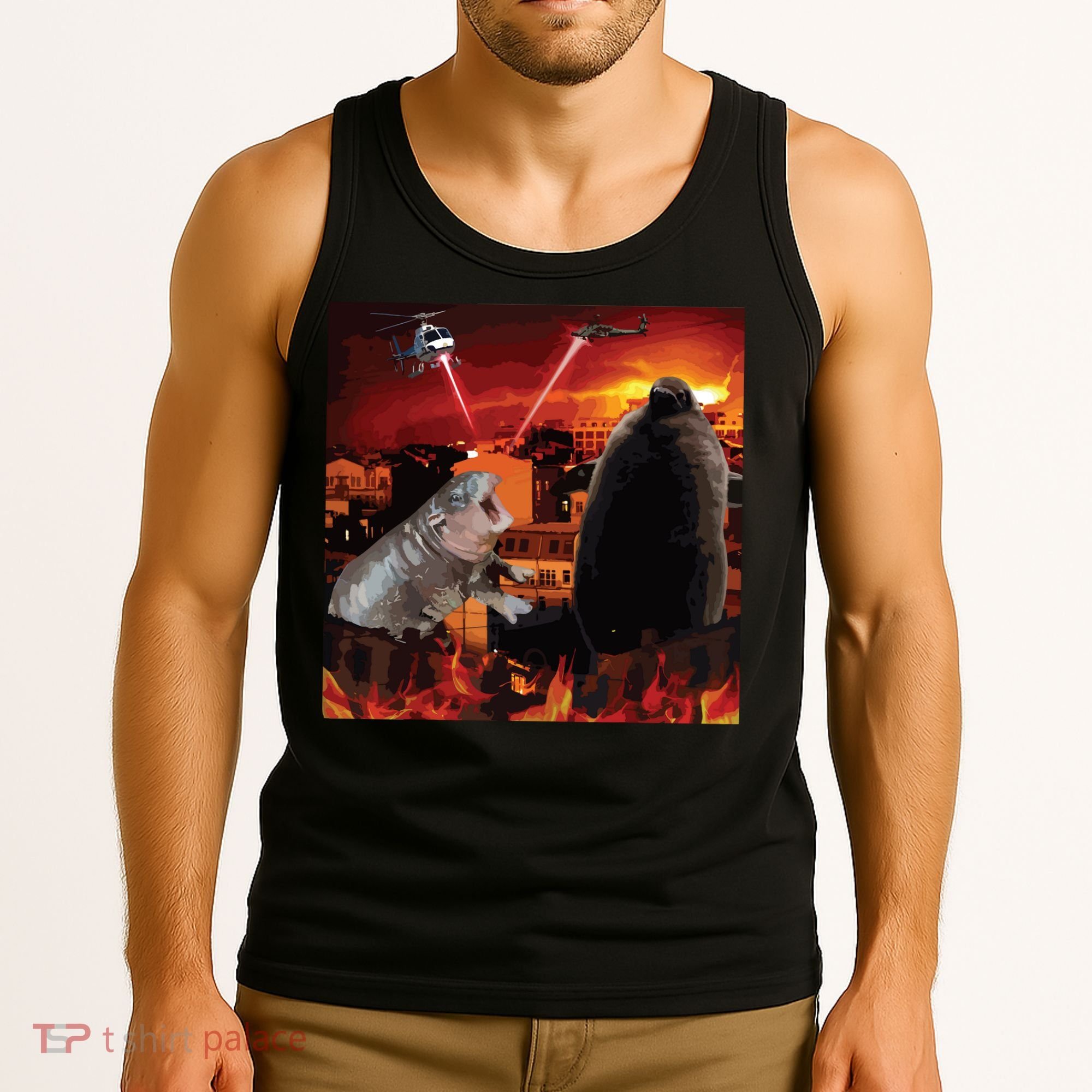 Moo Deng And Pesto Battle Tank Top