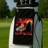 Moo Deng And Pesto Battle Golf Towel thumb 2