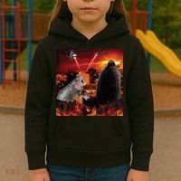 Moo Deng And Pesto Battle Kids Hoodie thumb 3
