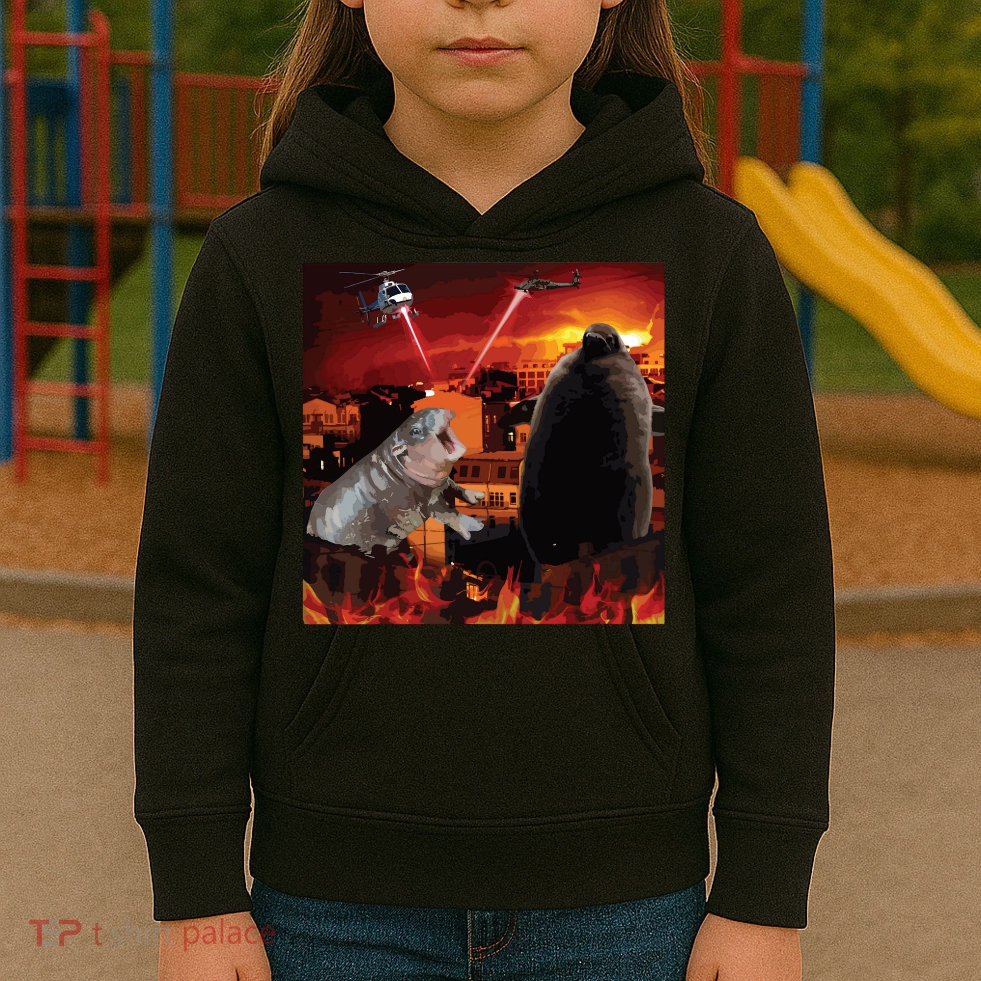 Moo Deng And Pesto Battle Kids Hoodie