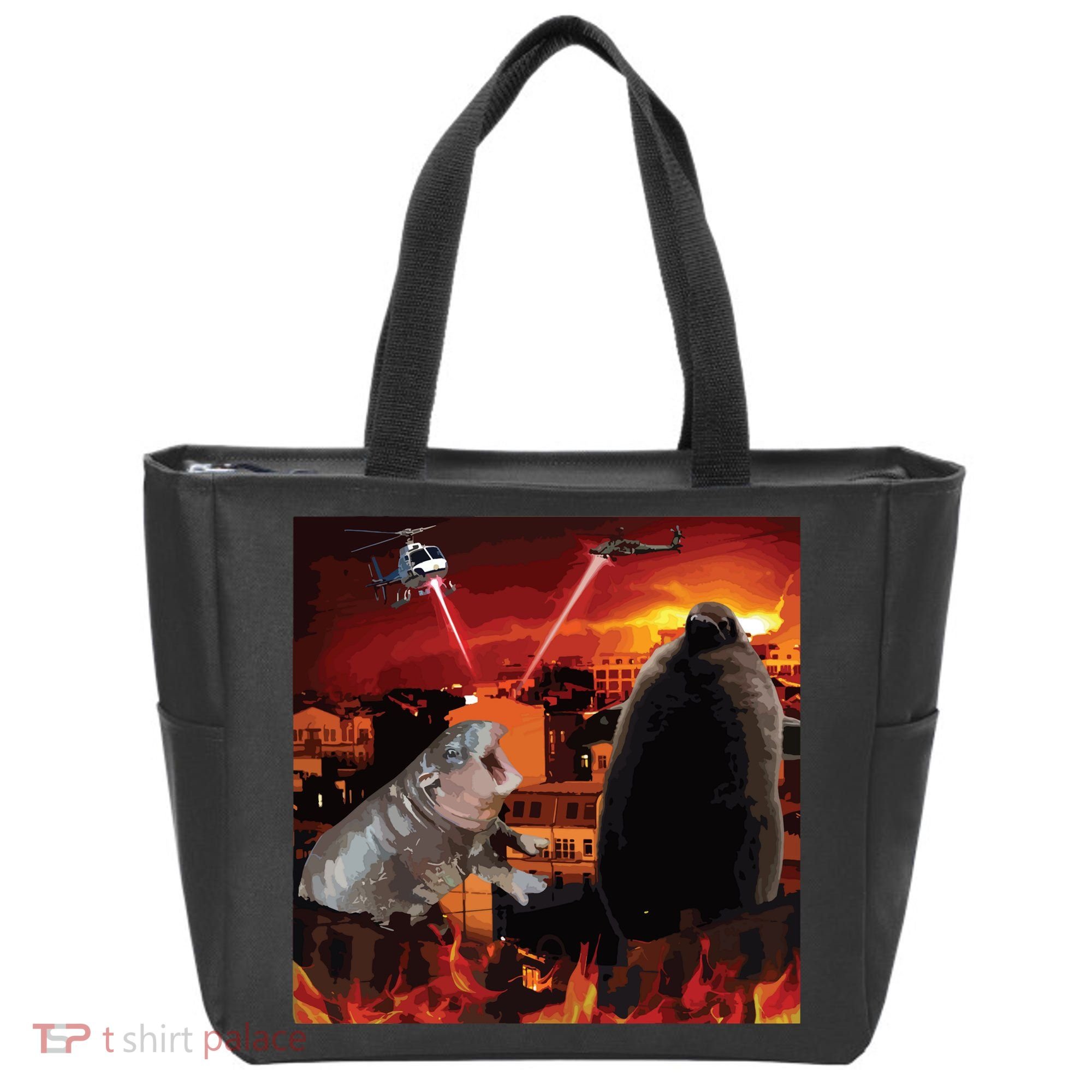 Moo Deng And Pesto Battle Tote Bag