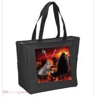 Moo Deng And Pesto Battle Tote Bag thumb 2