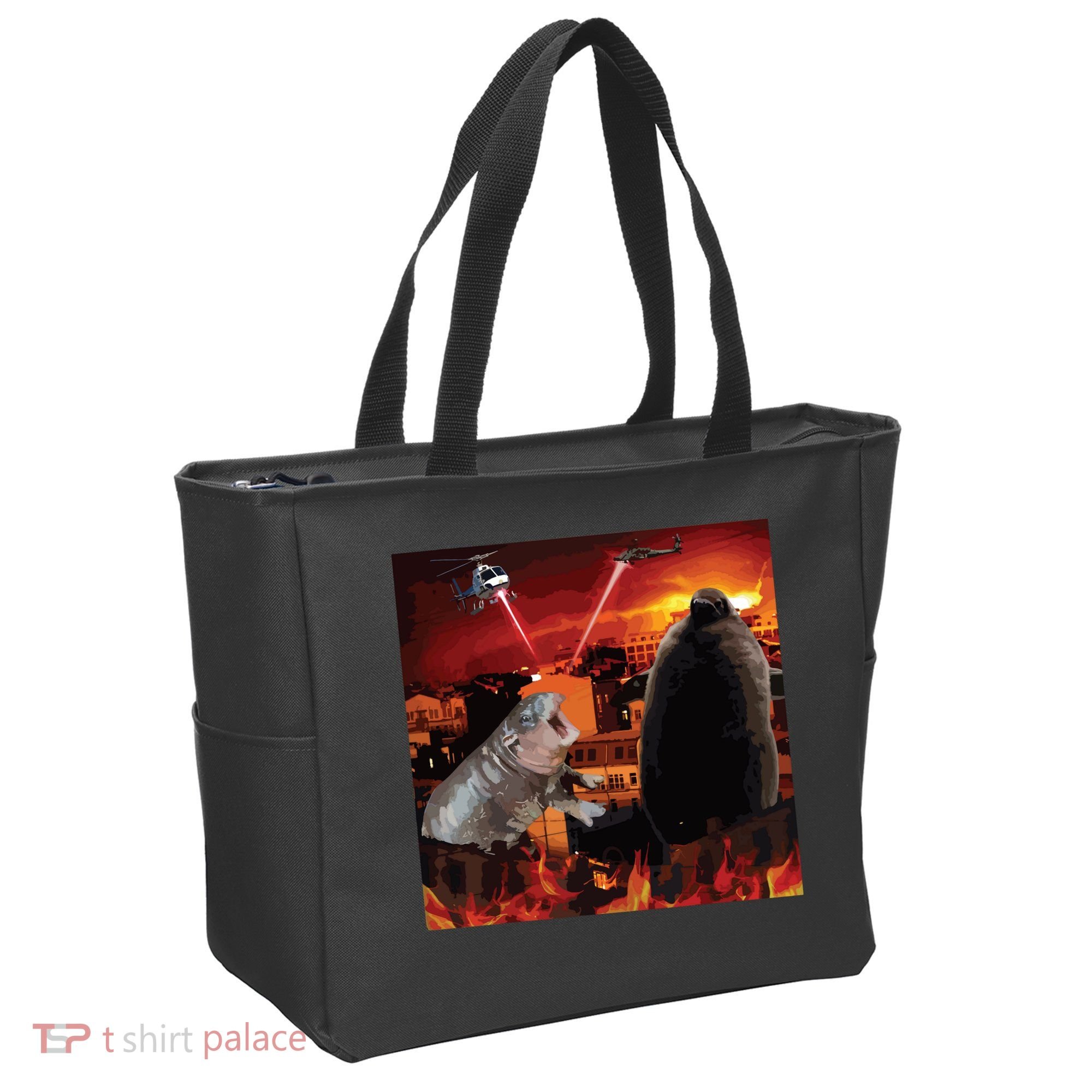 Moo Deng And Pesto Battle Tote Bag
