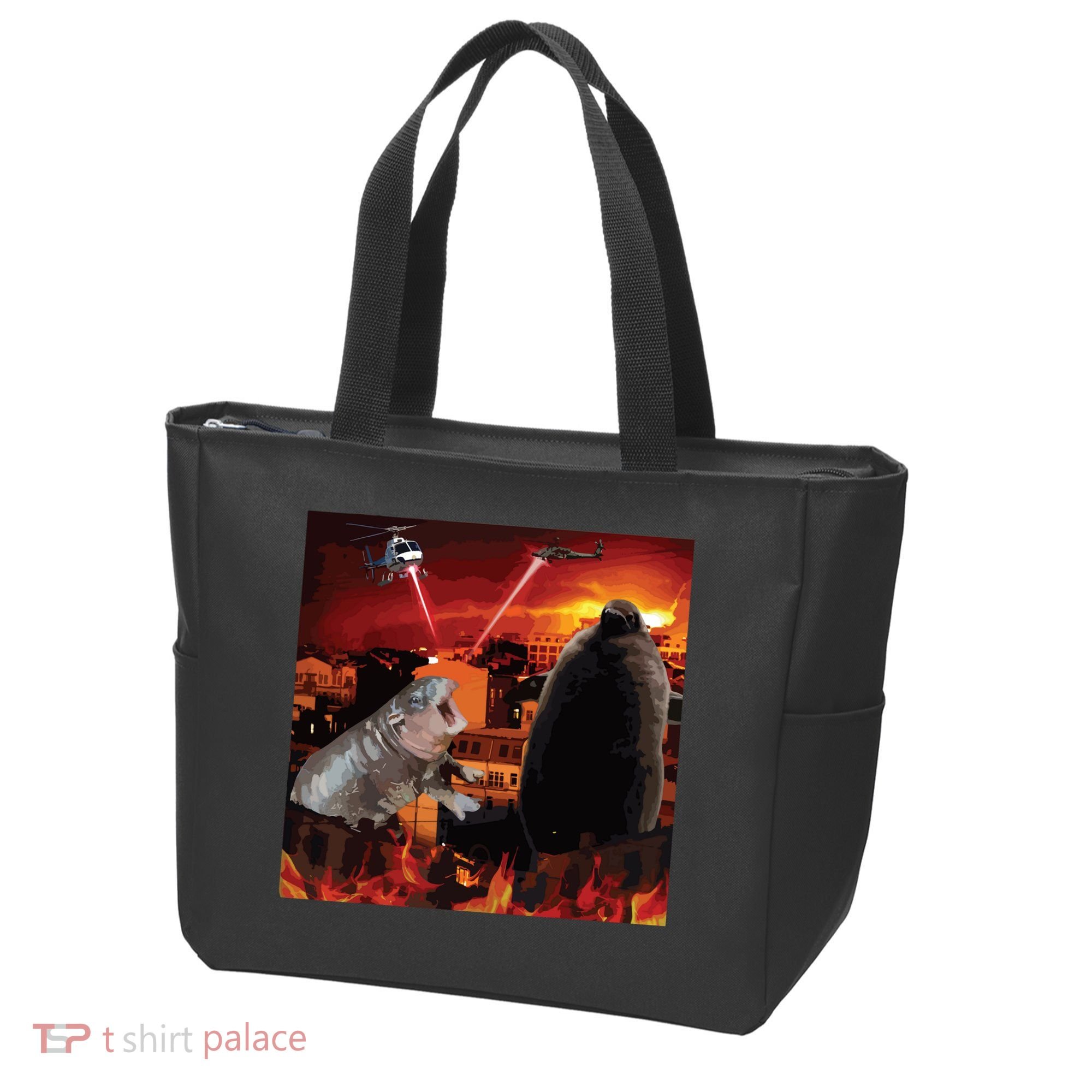 Moo Deng And Pesto Battle Tote Bag