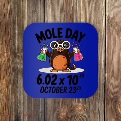 Mole Day Avogadros Number October 23rd Raglan Baseball Gift Coaster