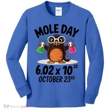 Mole Day Avogadros Number October 23rd Raglan Baseball Gift Kids Long Sleeve Shirt