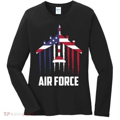 Memorial Day Air Force B52 Bomber American Women's Long Sleeve Shirt