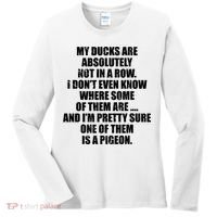 My Ducks Are Absolutely Not In A Row Pigeon Women's Long Sleeve Shirt thumb 0