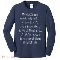 My Ducks Are Absolutely Not In A Row Pigeon Kids Long Sleeve Shirt thumb 0