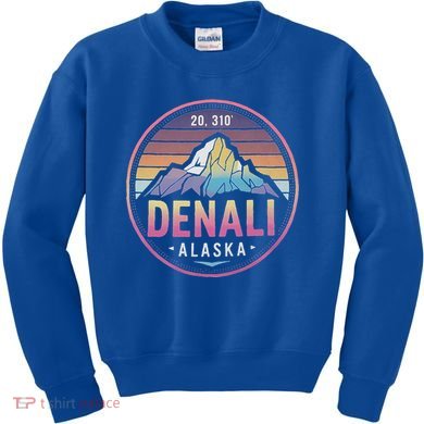 Mount Denali Alaska Mountaineer Climbing Kids Sweatshirt