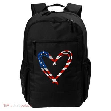 Memorial Day And 4th July Partiotic Heart Gift Backpack
