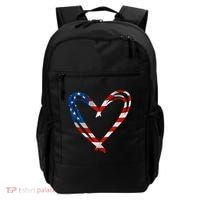 Memorial Day And 4th July Partiotic Heart Gift Backpack thumb 0