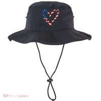 Memorial Day And 4th July Partiotic Heart Gift Bucket Hat thumb 0