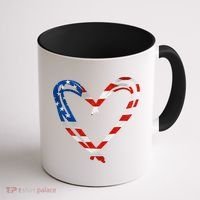 Memorial Day And 4th July Partiotic Heart Gift Coffee Mug thumb 1