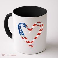 Memorial Day And 4th July Partiotic Heart Gift Coffee Mug thumb 0