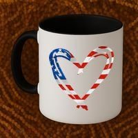 Memorial Day And 4th July Partiotic Heart Gift Coffee Mug thumb 2