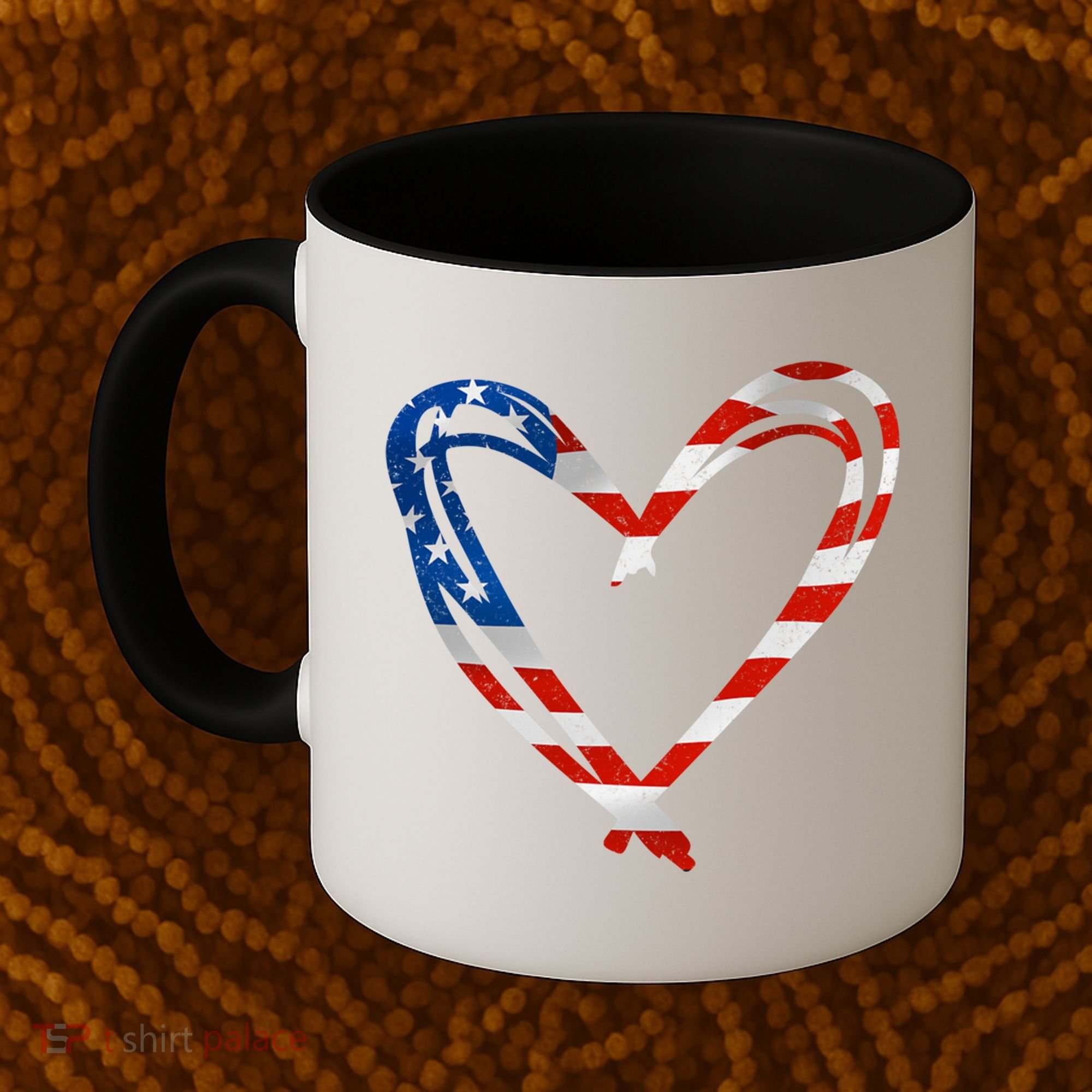 Memorial Day And 4th July Partiotic Heart Gift Coffee Mug