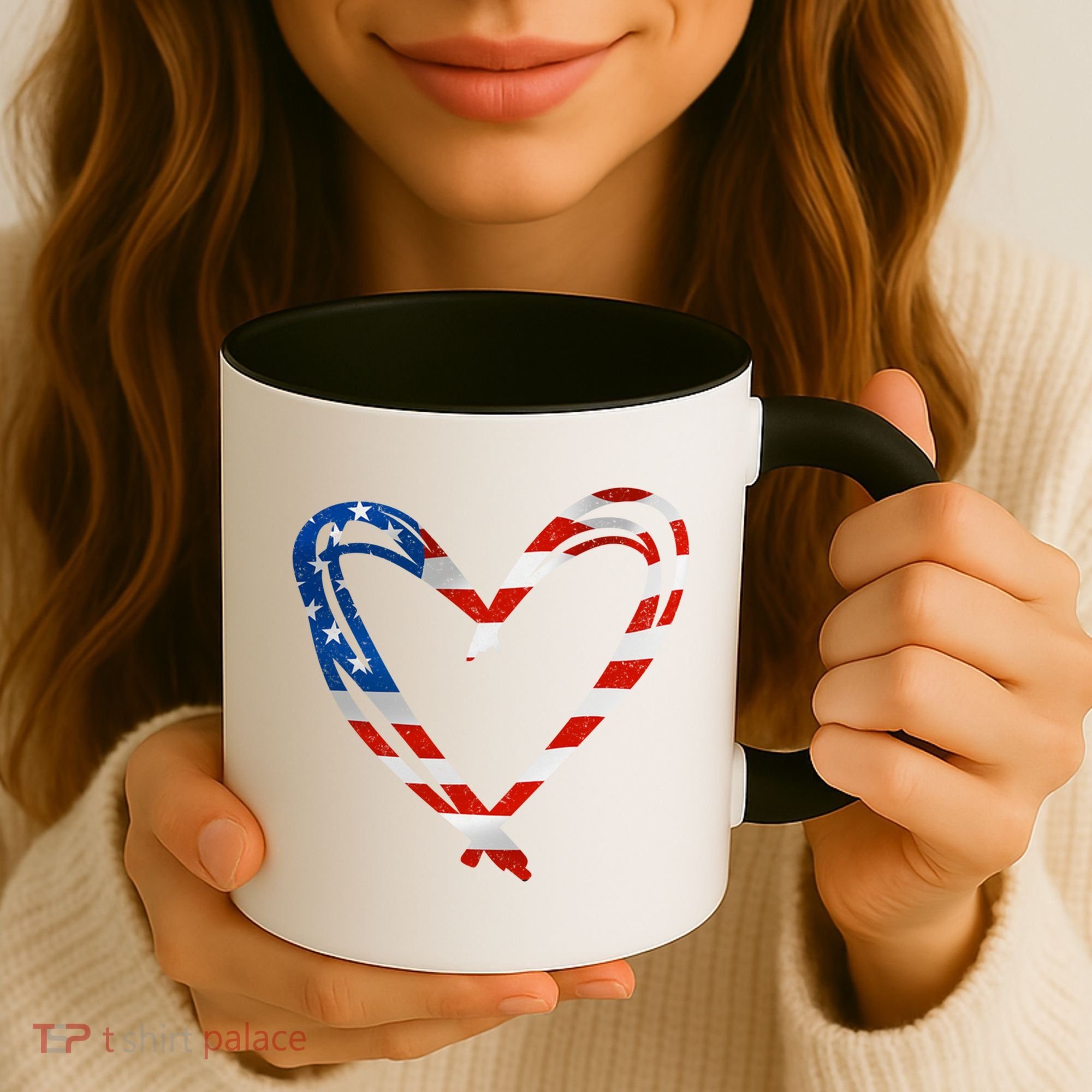 Memorial Day And 4th July Partiotic Heart Gift Coffee Mug