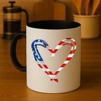 Memorial Day And 4th July Partiotic Heart Gift Coffee Mug thumb 4