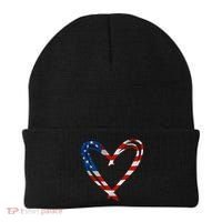 Memorial Day And 4th July Partiotic Heart Gift Beanie thumb 0