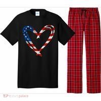 Memorial Day And 4th July Partiotic Heart Gift Pajama Set thumb 0