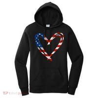 Memorial Day And 4th July Partiotic Heart Gift Women's Hoodie thumb 0