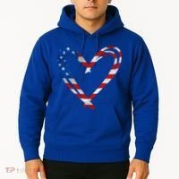 Memorial Day And 4th July Partiotic Heart Gift Hoodie thumb 2