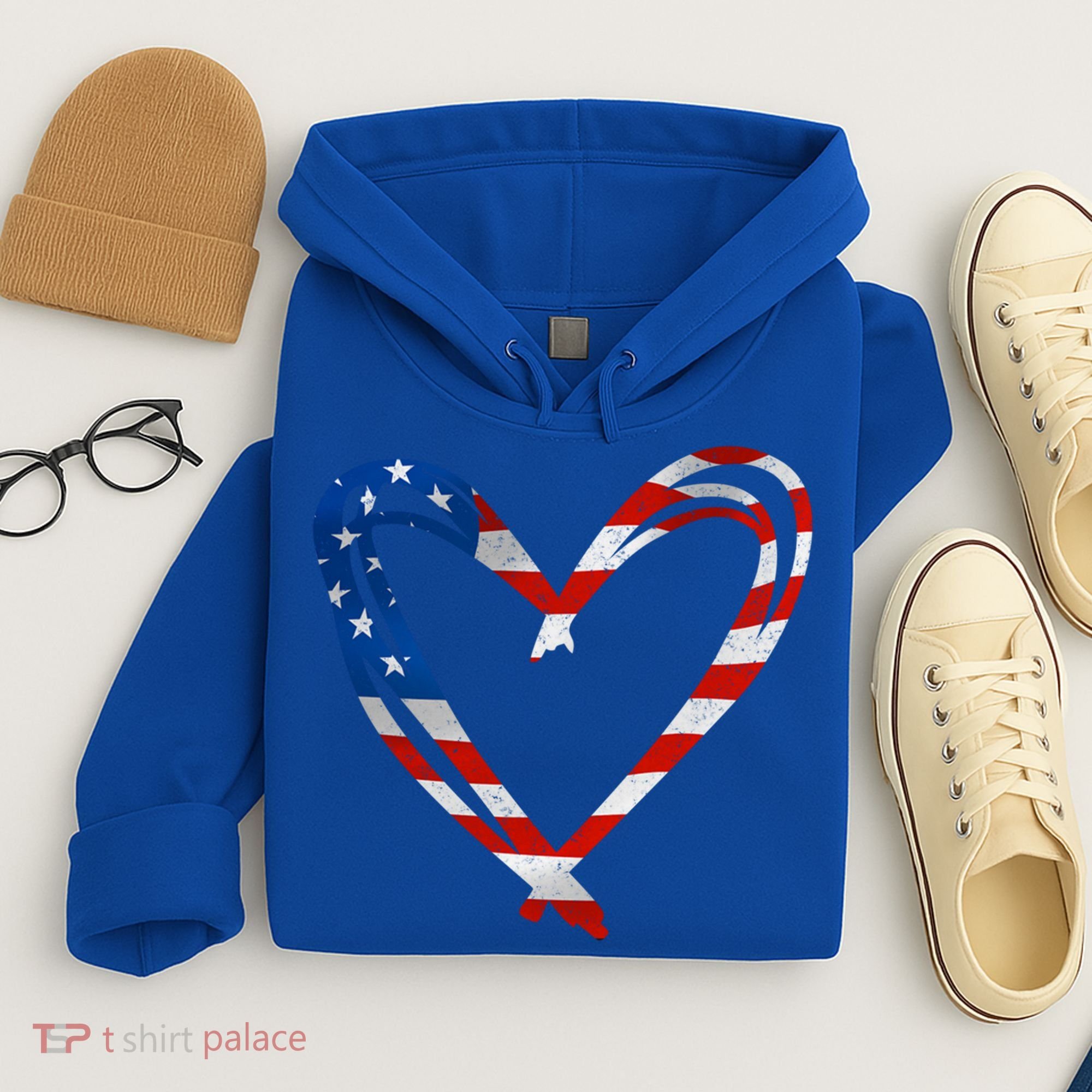 Memorial Day And 4th July Partiotic Heart Gift Hoodie