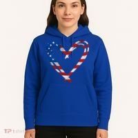 Memorial Day And 4th July Partiotic Heart Gift Hoodie thumb 5