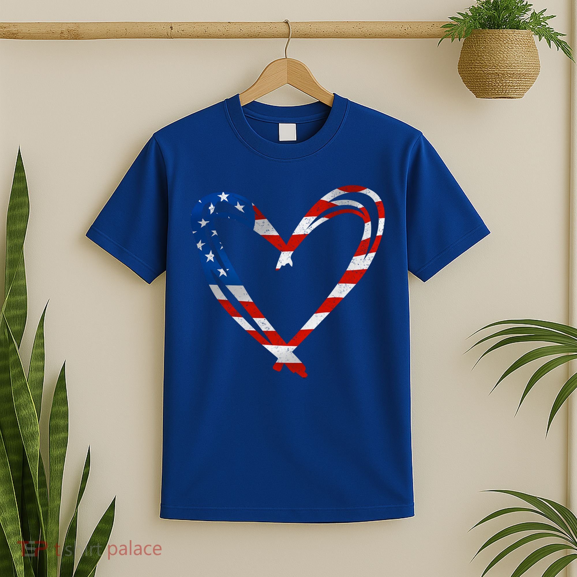 Memorial Day And 4th July Partiotic Heart Gift T-Shirt