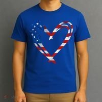 Memorial Day And 4th July Partiotic Heart Gift T-Shirt thumb 3
