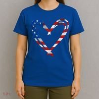 Memorial Day And 4th July Partiotic Heart Gift T-Shirt thumb 4