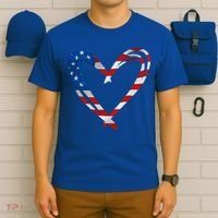 Memorial Day And 4th July Partiotic Heart Gift T-Shirt thumb 6