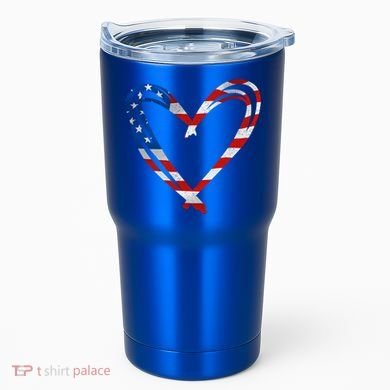 Memorial Day And 4th July Partiotic Heart Gift Tumbler