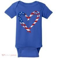 Memorial Day And 4th July Partiotic Heart Gift Baby Bodysuit thumb 0
