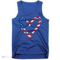 Memorial Day And 4th July Partiotic Heart Gift Tank Top thumb 0