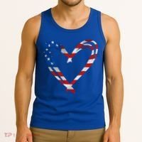 Memorial Day And 4th July Partiotic Heart Gift Tank Top thumb 3