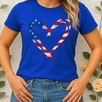 Memorial Day And 4th July Partiotic Heart Gift Women's T-Shirt thumb 2