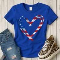 Memorial Day And 4th July Partiotic Heart Gift Women's T-Shirt thumb 3