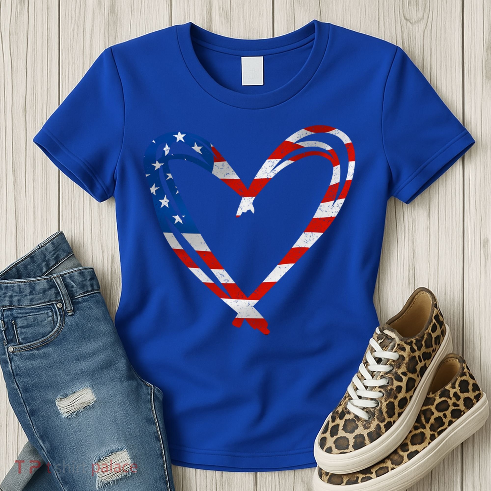 Memorial Day And 4th July Partiotic Heart Gift Women's T-Shirt