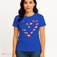 Memorial Day And 4th July Partiotic Heart Gift Women's T-Shirt thumb 4