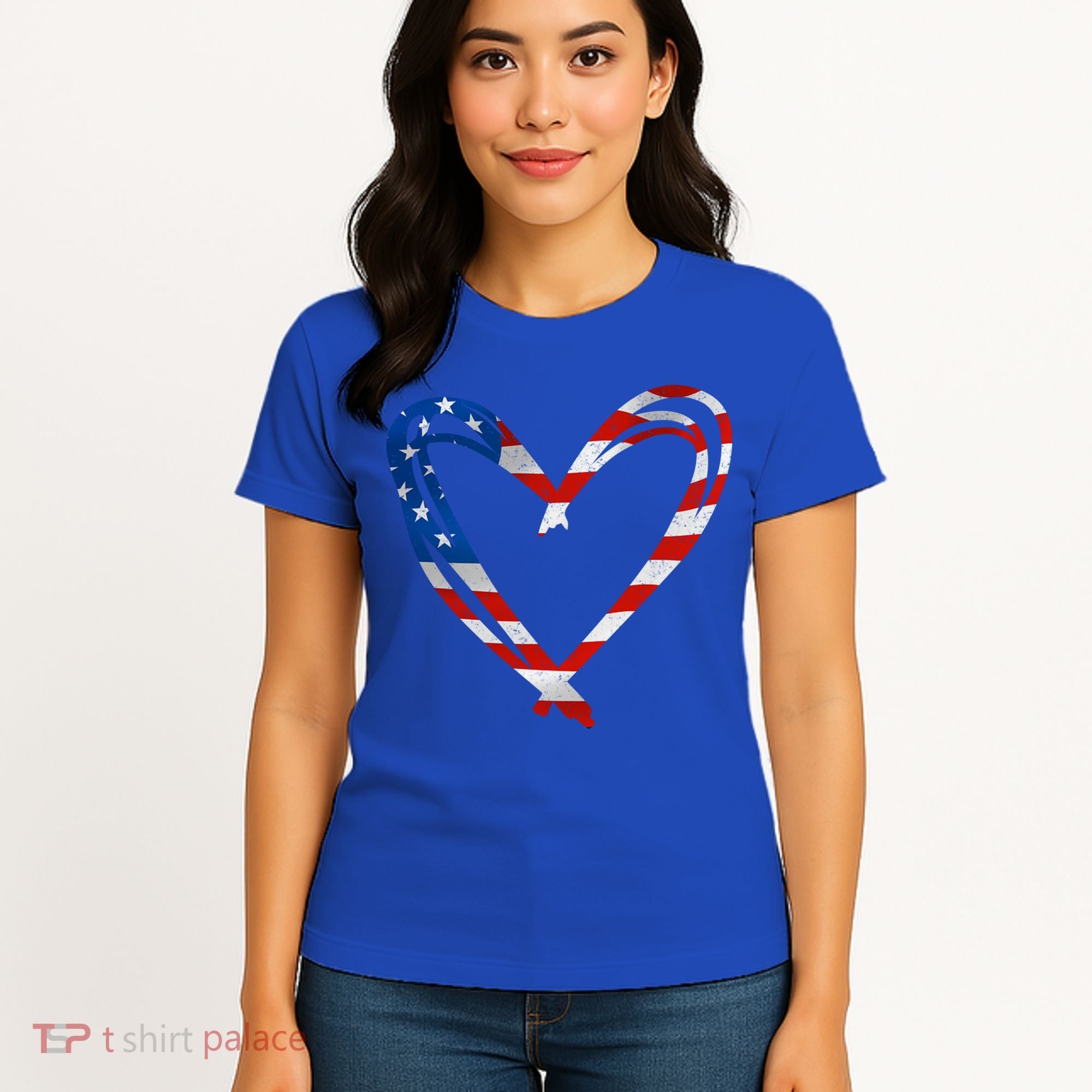Memorial Day And 4th July Partiotic Heart Gift Women's T-Shirt