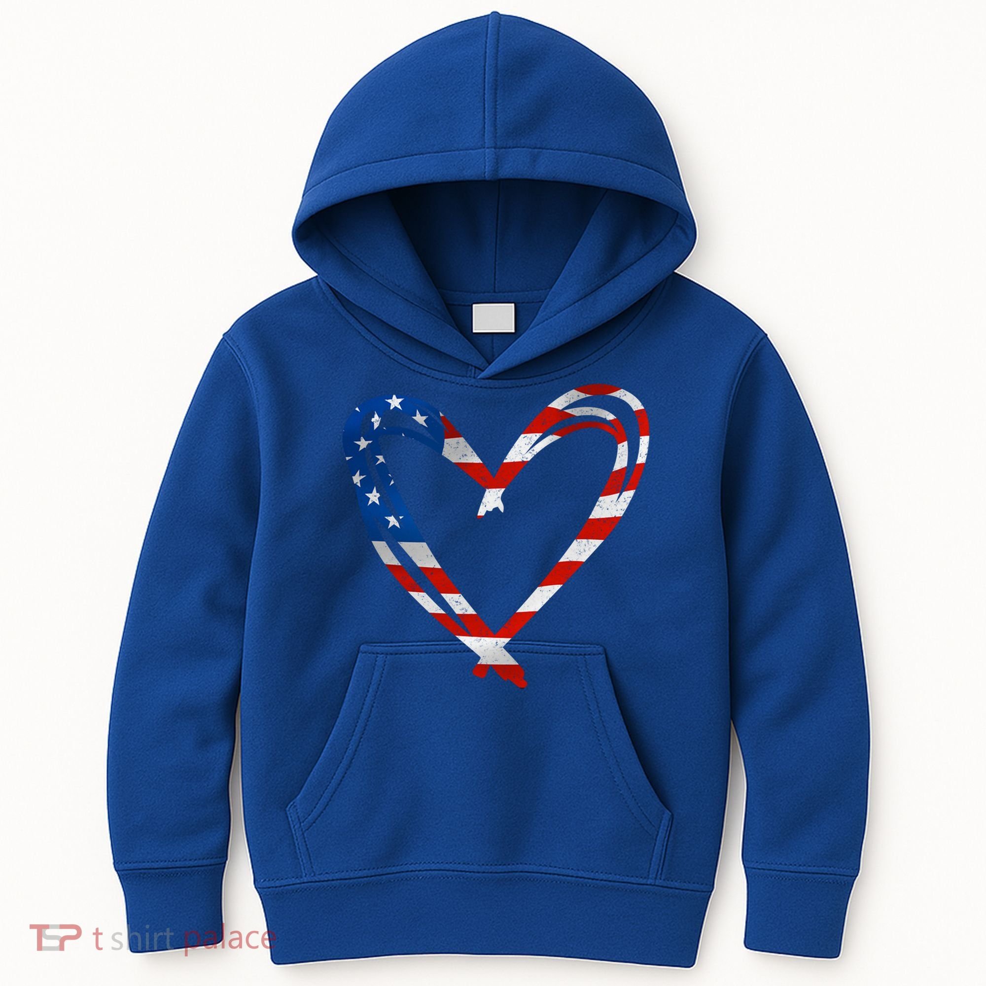 Memorial Day And 4th July Partiotic Heart Gift Kids Hoodie